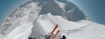 Skier falls off 100ft cliff set